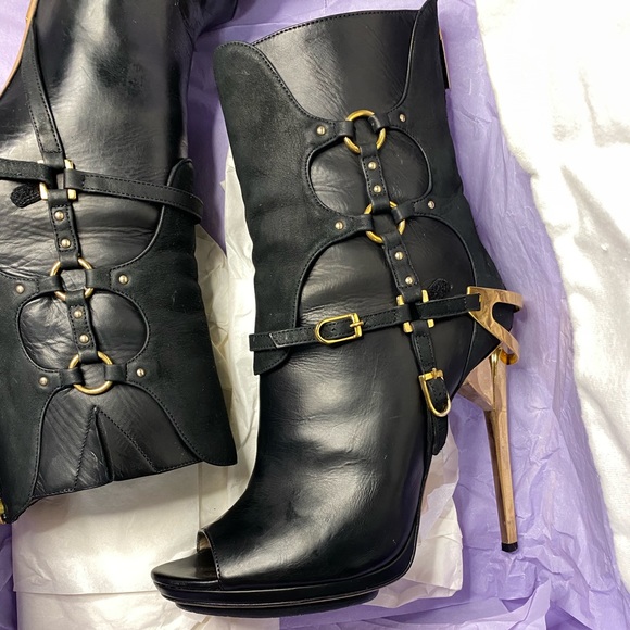 Herve Leger Peep Toe Gladiator Stiletto Boots - Picture 6 of 14